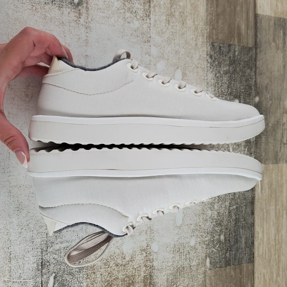 Allbirds Wool Piper Woven Womens Sz 8 M Running Natural White Lace Up Sneakers